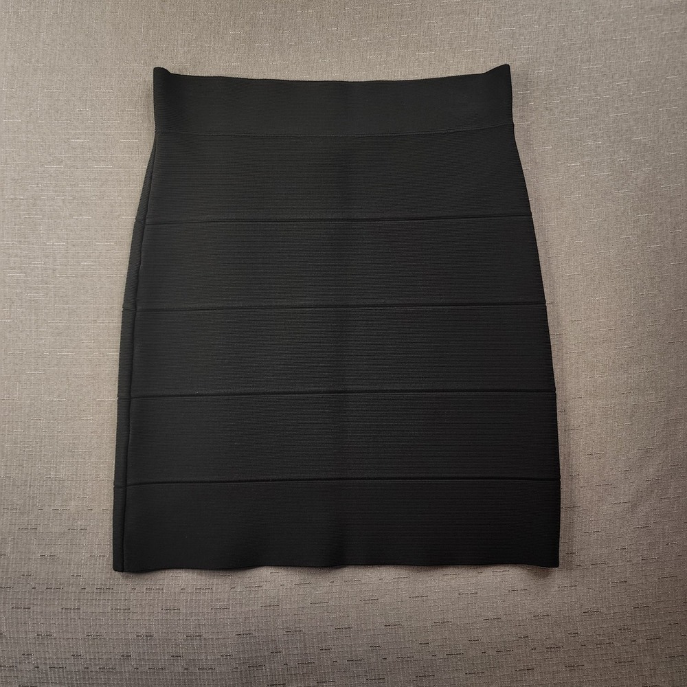 BCBGMAXAZRIA Simone Black Bandage Bodycon Stretch Cocktail Mini Skirt Size S NWT